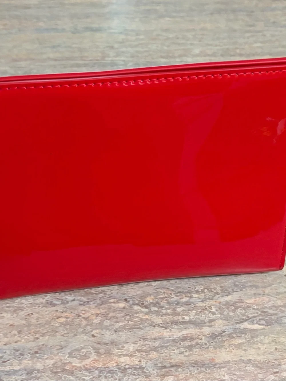 Yves Saint Laurent Beaute Glossy Red Cosmetic Case with Embossed YSL